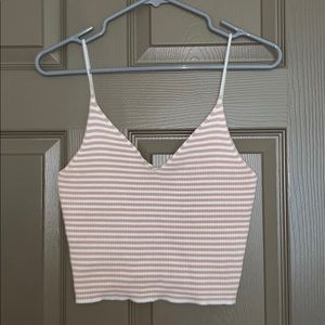Striped beige crop top